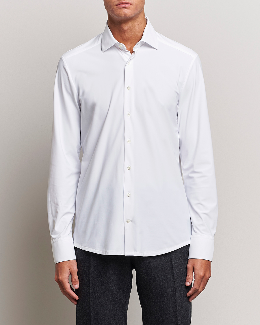 Uomini |  | Stenströms | Slimline Cut Away 4-Way Stretch Shirt White