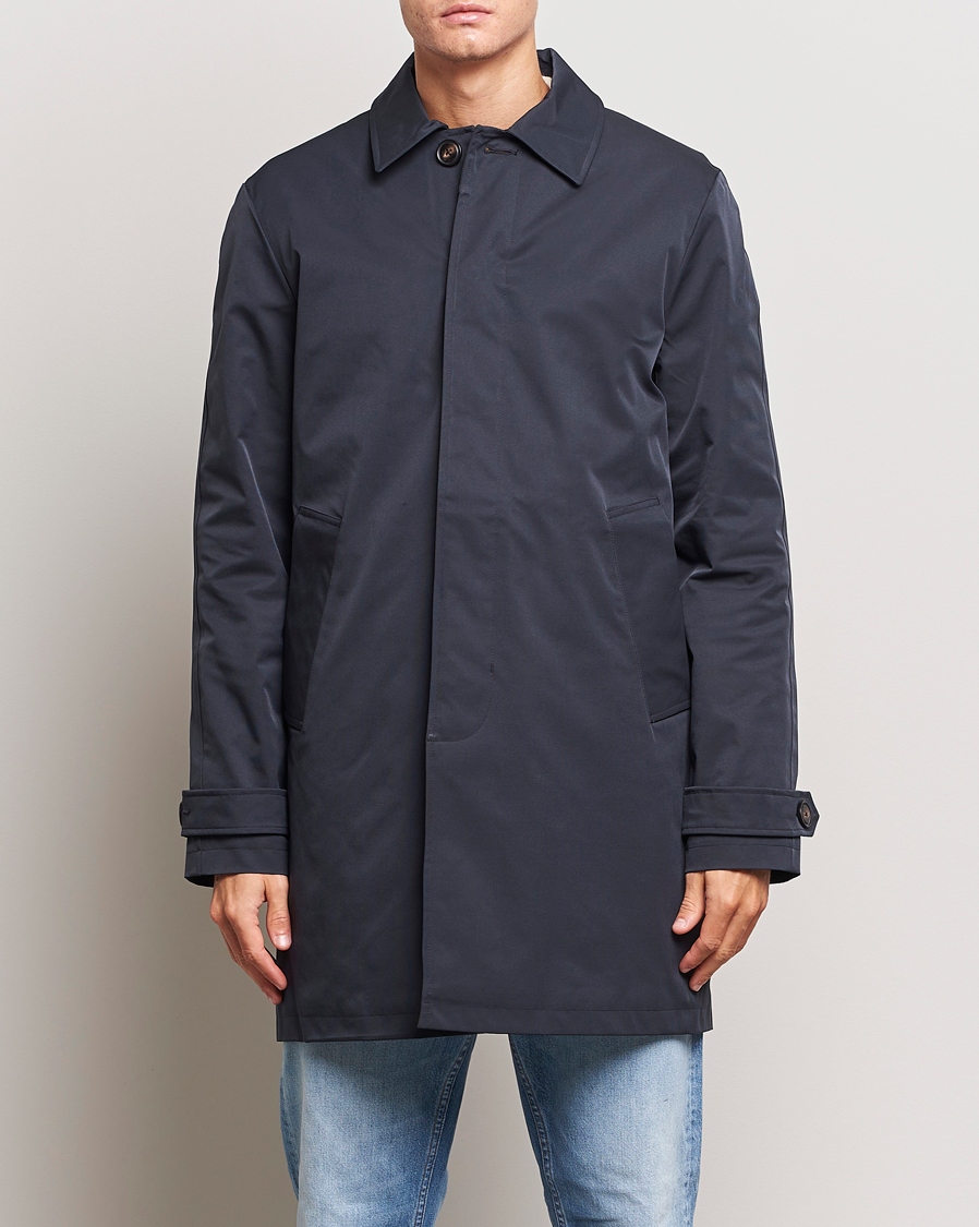 Uomini | Cappotti | Morris | Barlay Waterproof Car Coat Blue