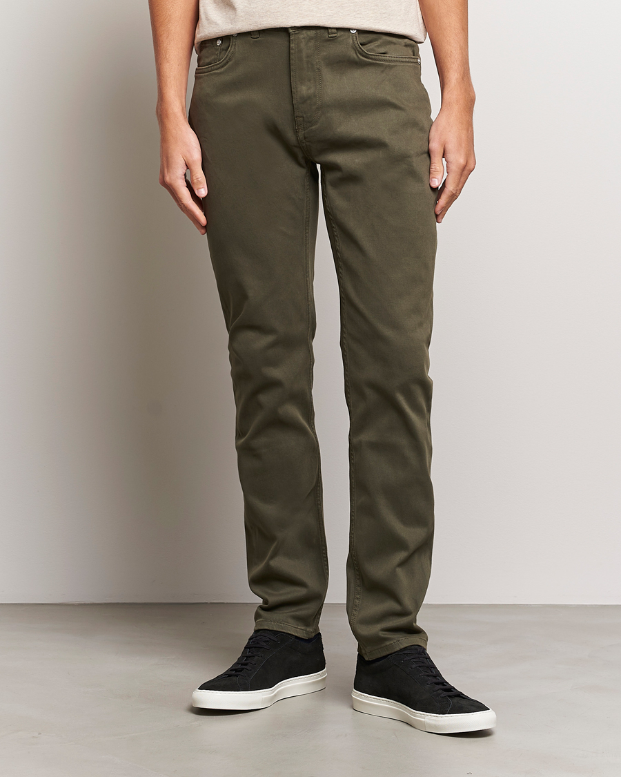 Uomini | Pantaloni casual | Morris | James Brushed 5-Pocket Pant Olive