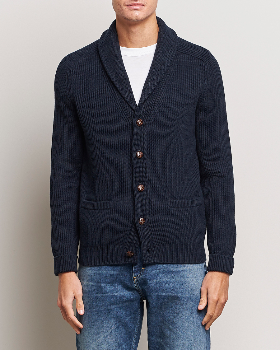 Uomini | Cardigan | Morris | Brayden Shawl Cardican Navy