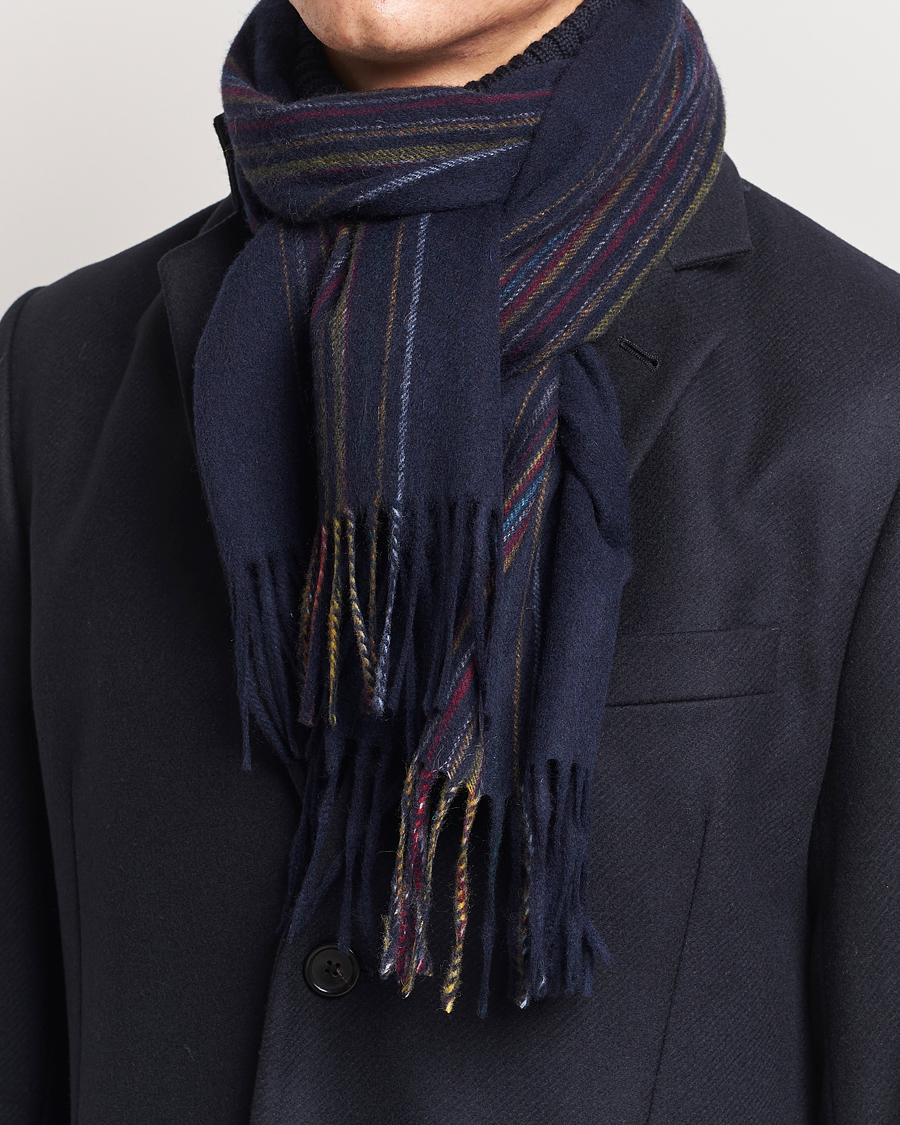 Uomini | Paul Smith Lambswool/Cashmere Signature Scarf Navy | Paul Smith | Lambswool/Cashmere Signature Scarf Navy