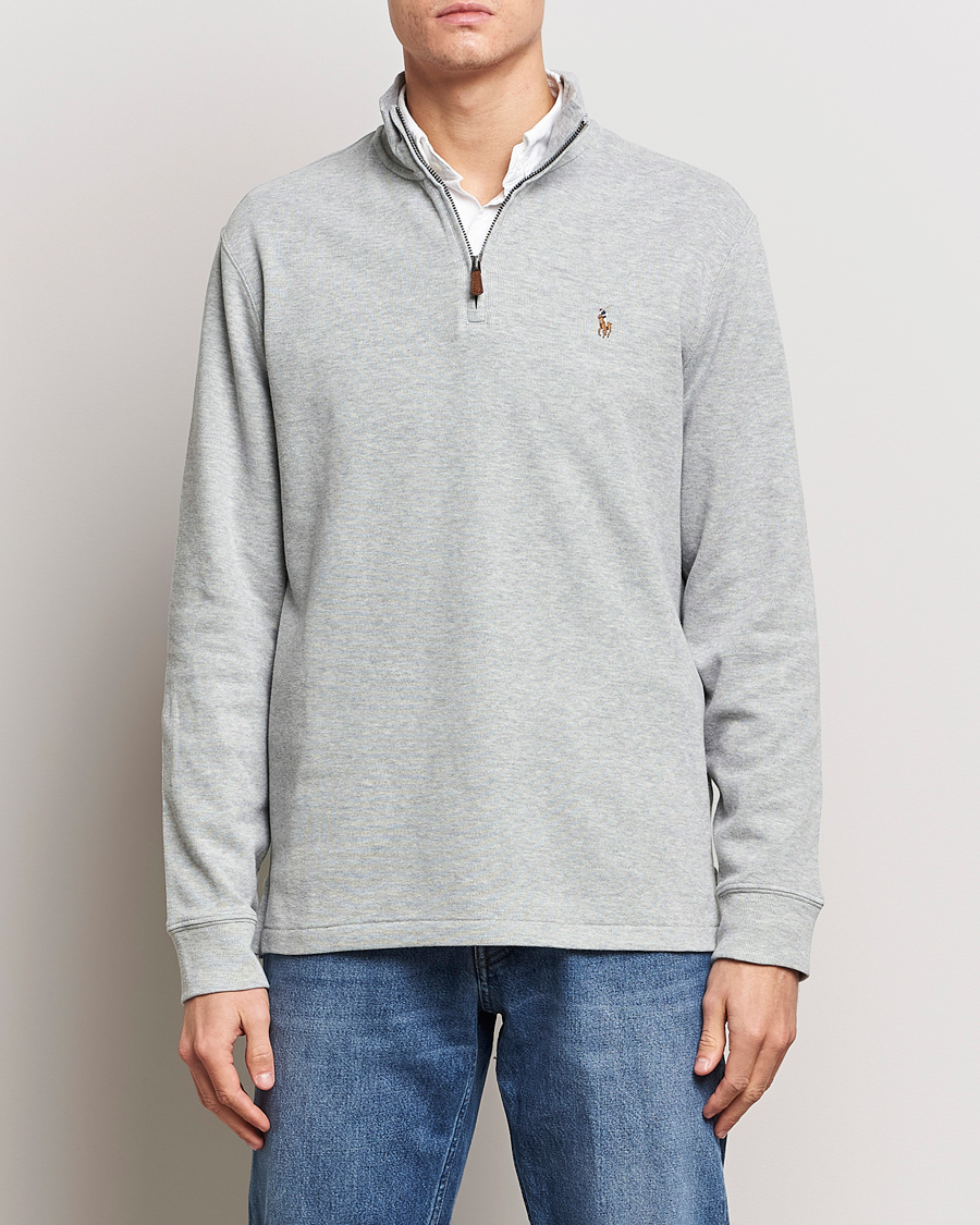 Uomini |  | Polo Ralph Lauren | Double Knit Jaquard Half Zip Sweater Andover Heather