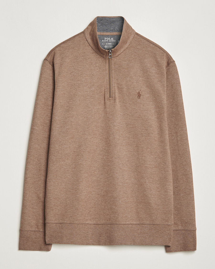 Uomini | Maglieria | Polo Ralph Lauren | Tech Double Knit Half Zip Brown Heather