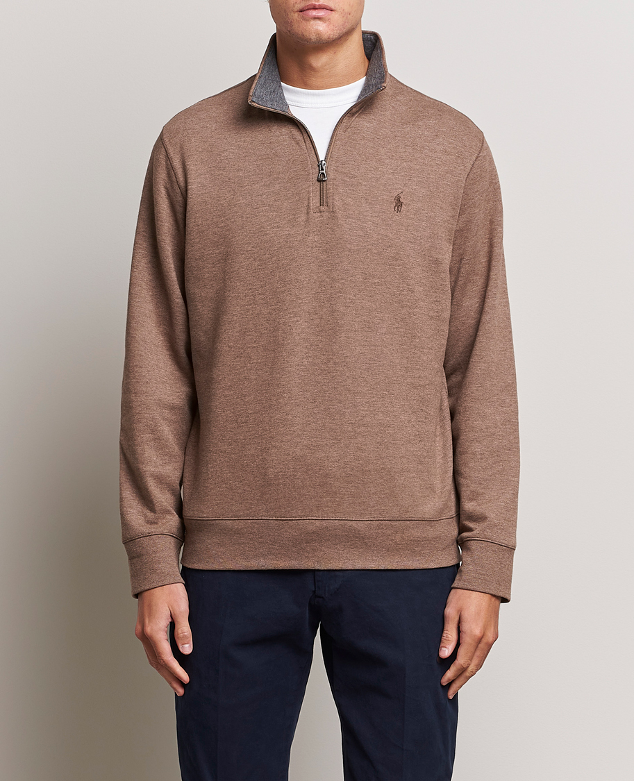 Uomini | Maglieria | Polo Ralph Lauren | Tech Double Knit Half Zip Brown Heather
