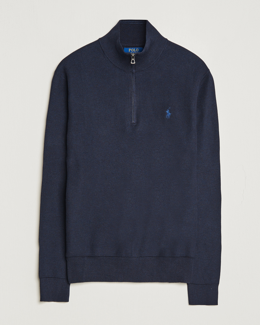Uomini | Maglieria | Polo Ralph Lauren | Half Zip Cotton Pullover Navy Heather