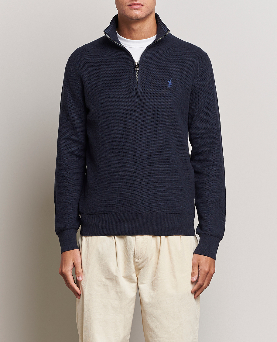 Uomini | Maglieria | Polo Ralph Lauren | Half Zip Cotton Pullover Navy Heather