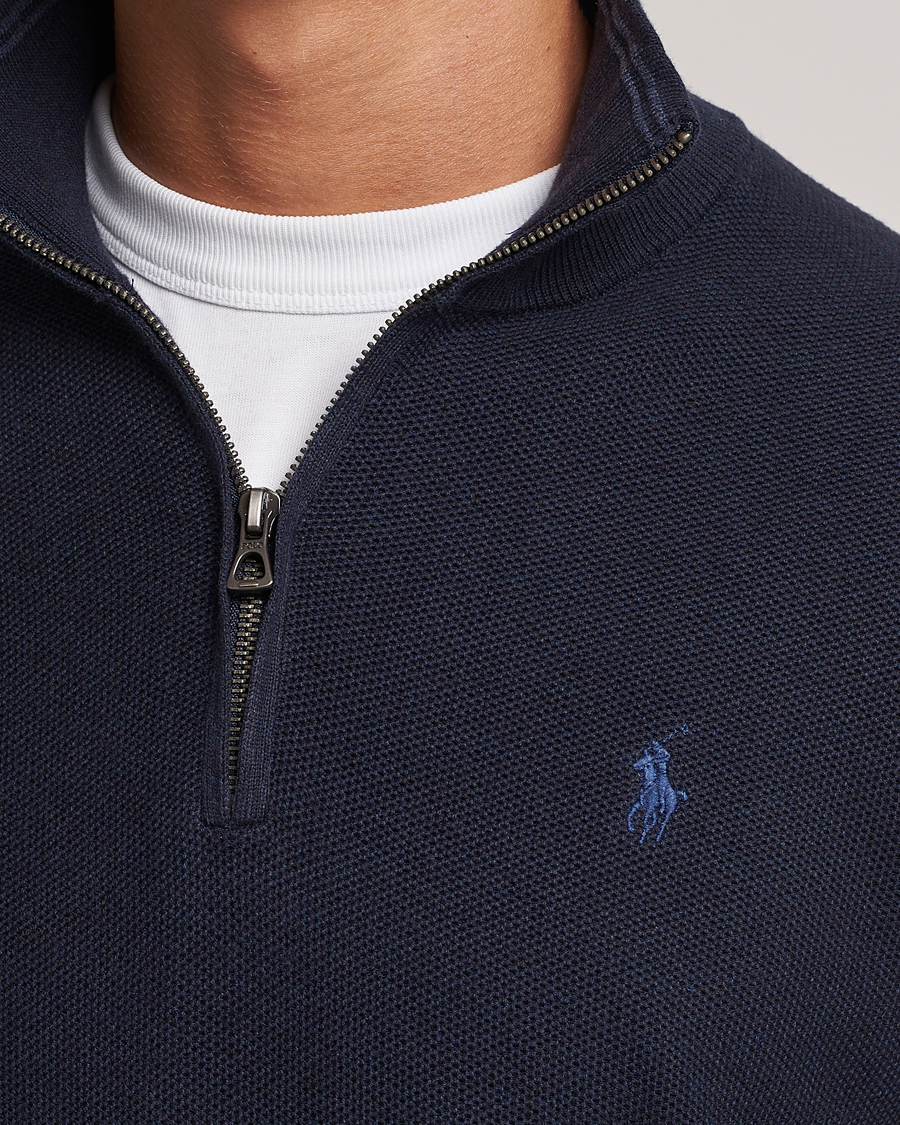 Uomini | Maglieria | Polo Ralph Lauren | Half Zip Cotton Pullover Navy Heather