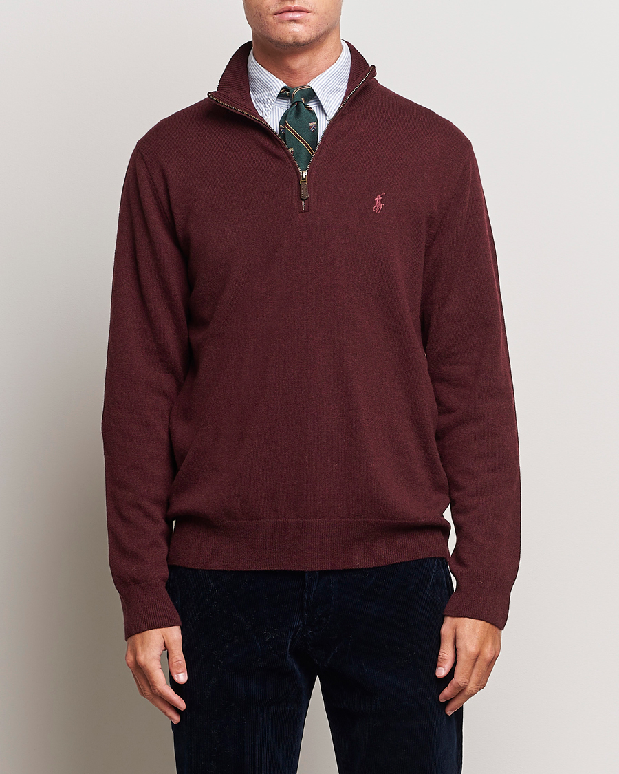 Uomini |  | Polo Ralph Lauren | Merino Half-Zip Sweater Aged Wine Heather