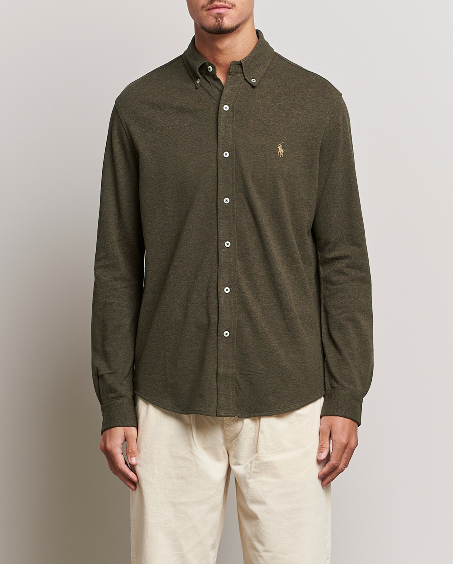 Uomini | Polo | Polo Ralph Lauren | Featherweight Mesh Shirt Wilson Olive Heather