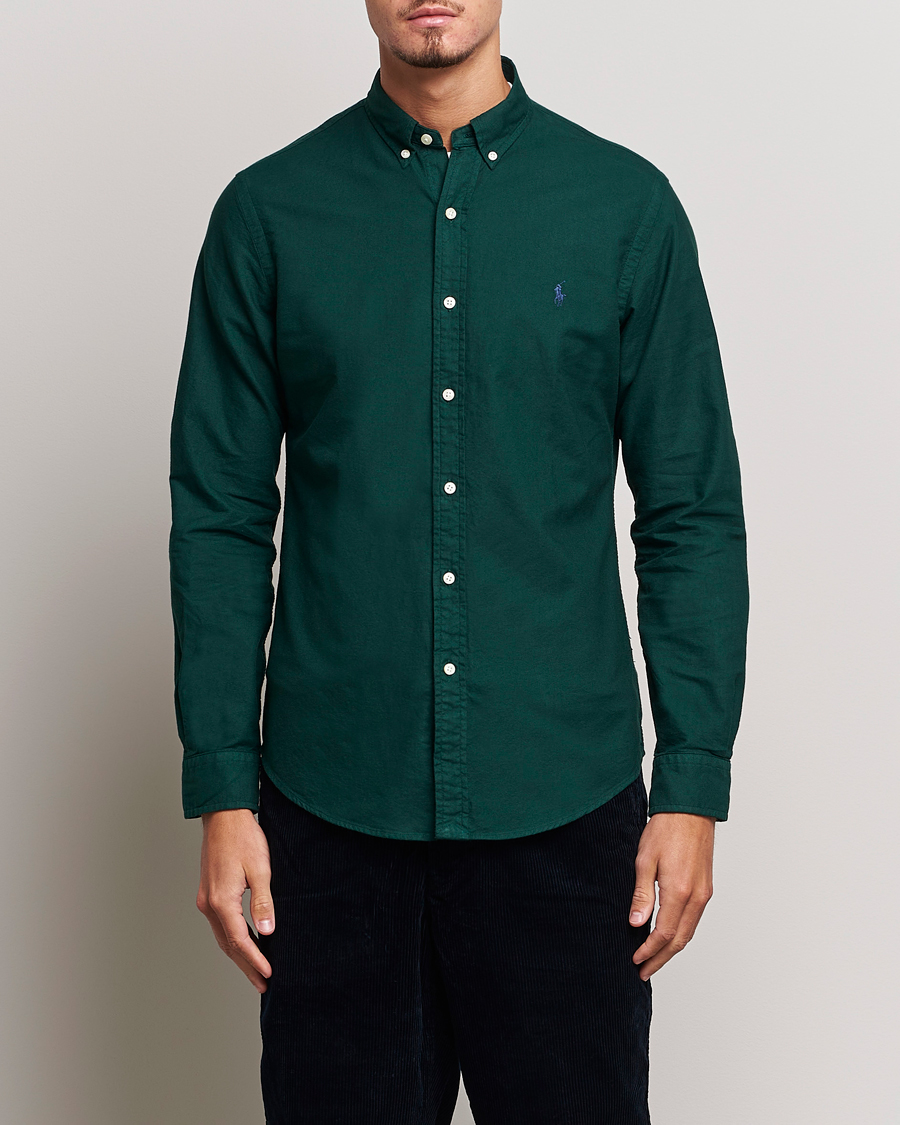 Uomini |  | Polo Ralph Lauren | Slim Fit Garment Dyed Oxford Moss Agate