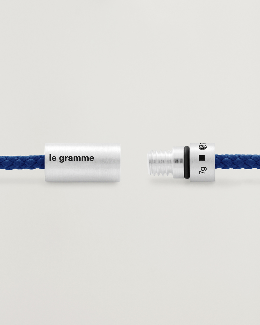 Uomini |  | LE GRAMME | Nato Cable Bracelet Blue/Sterling Silver 7g