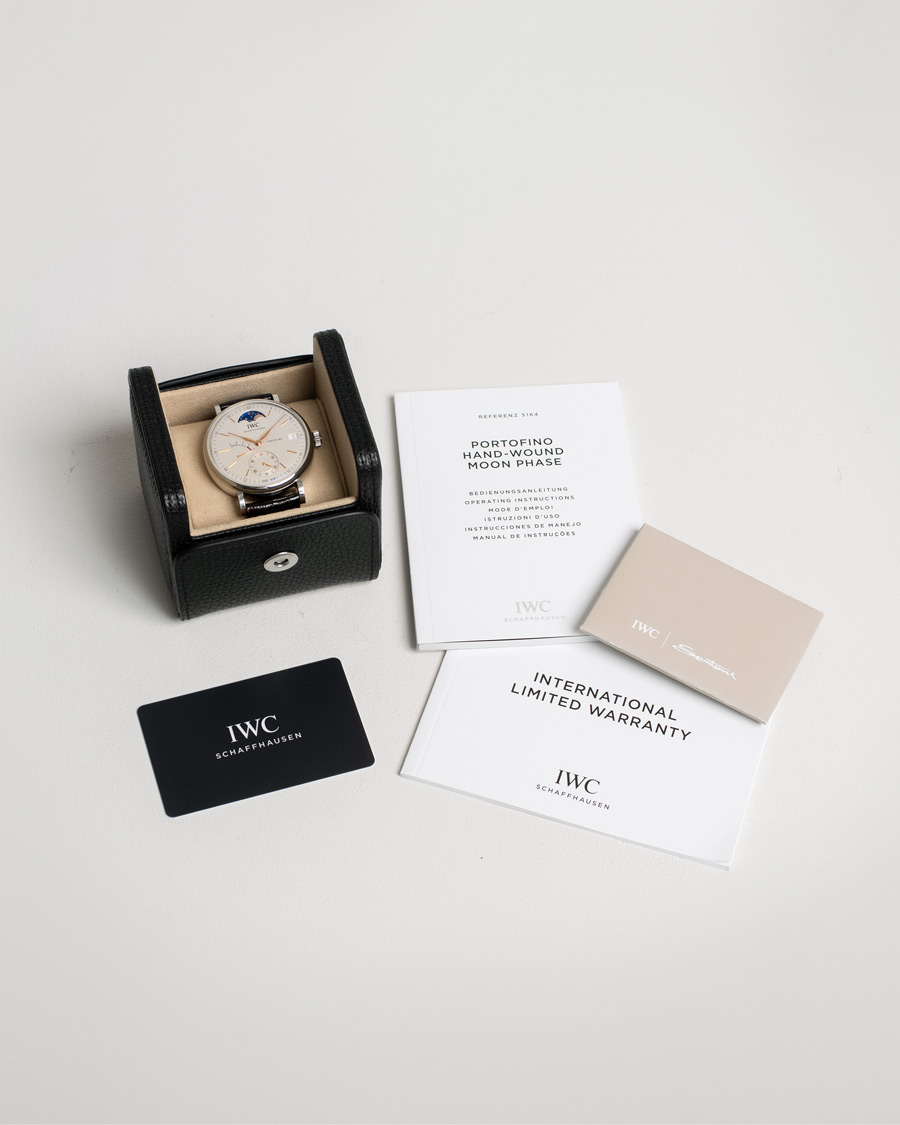 Uomini | IWC Pre-Owned Portofino Moon Phase IW516401 Steel White | IWC Pre-Owned | Portofino Moon Phase IW516401 Steel White