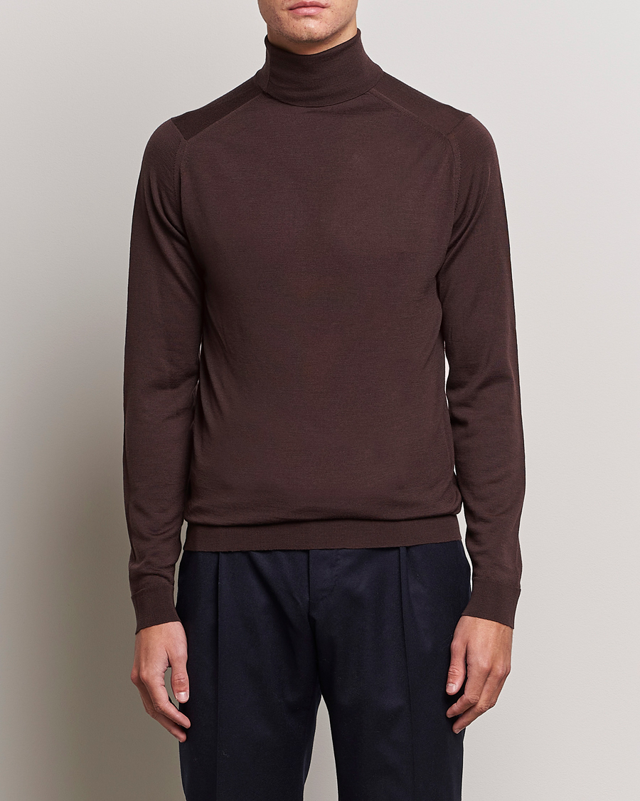 Uomini | John Smedley | John Smedley | Cherwell Extra Fine Merino Rollneck Truffle Brown