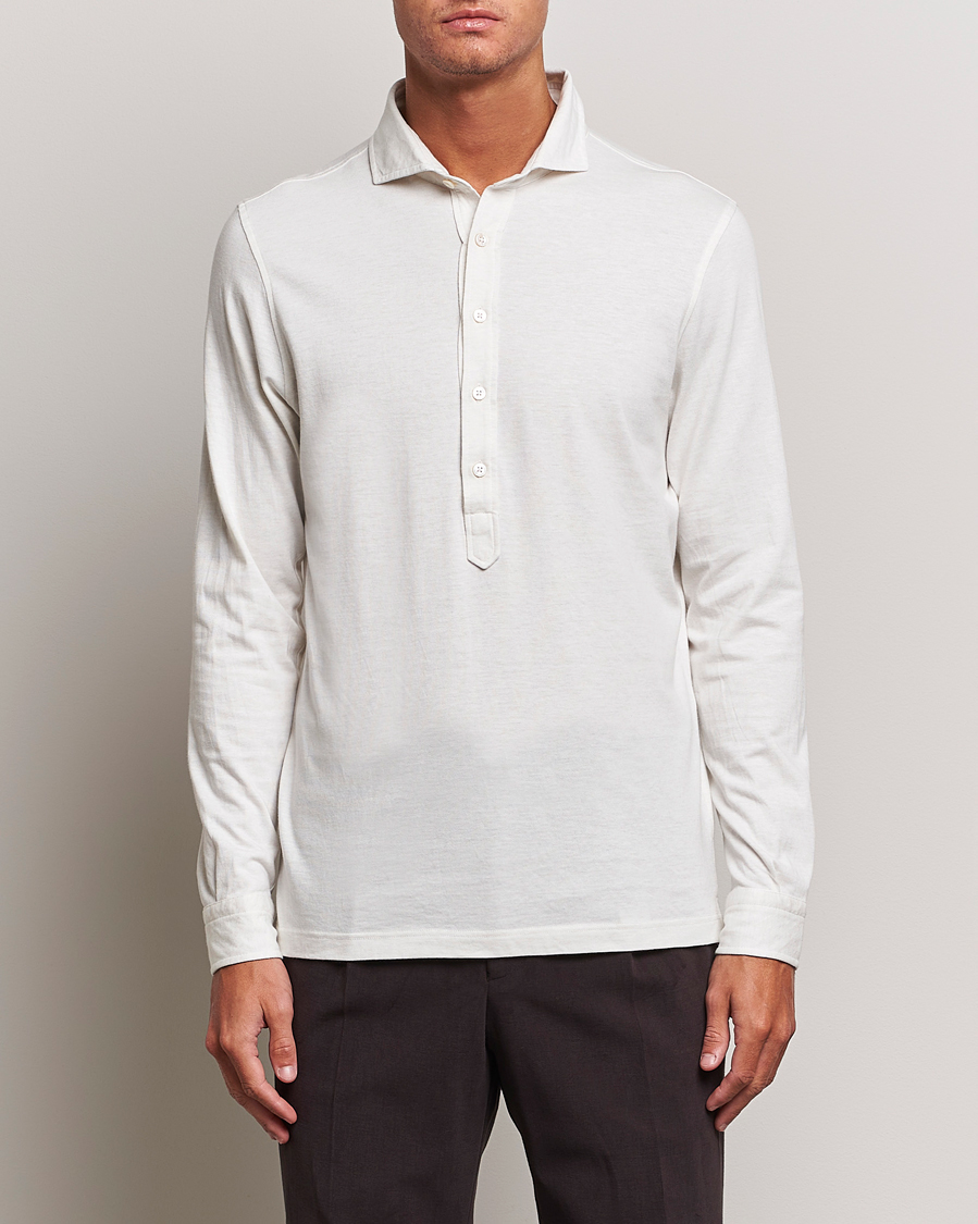 Uomini |  | Gran Sasso | Brushed Cotton Popover Shirt Cream