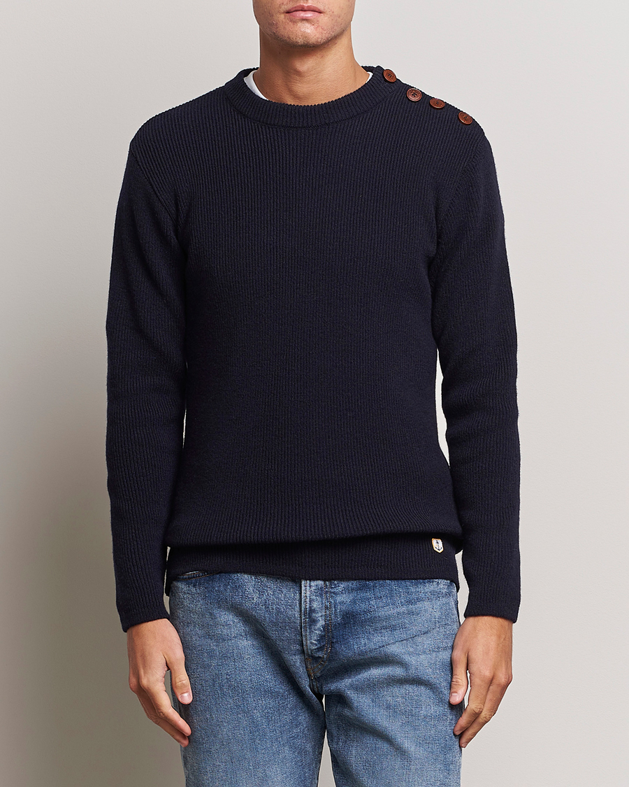 Uomini | Armor-lux | Armor-lux | Pull Marin Lambswool Sweater Navy