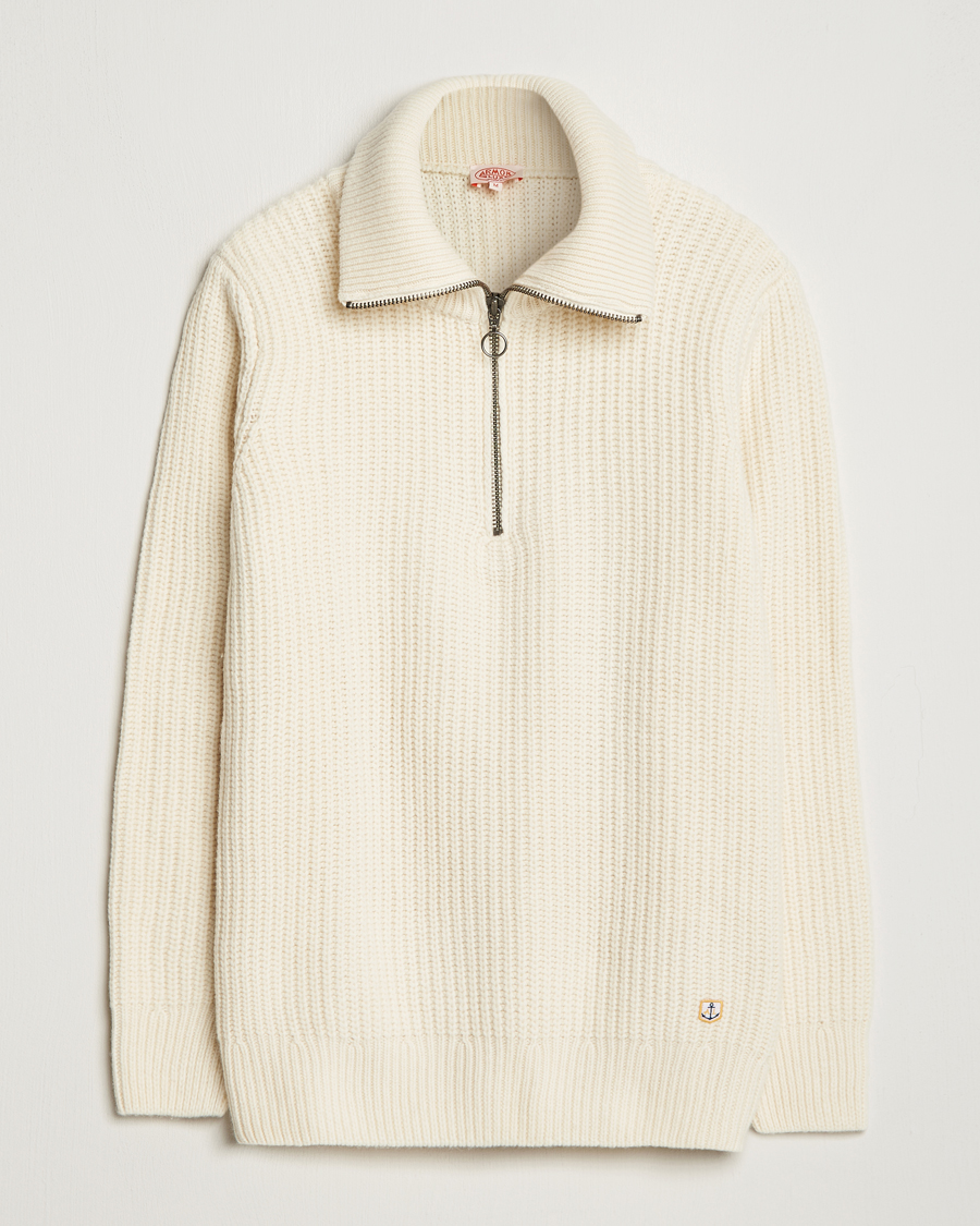 Uomini | Maglieria | Armor-lux | Pull Camionneur Wool Half Zip Nature