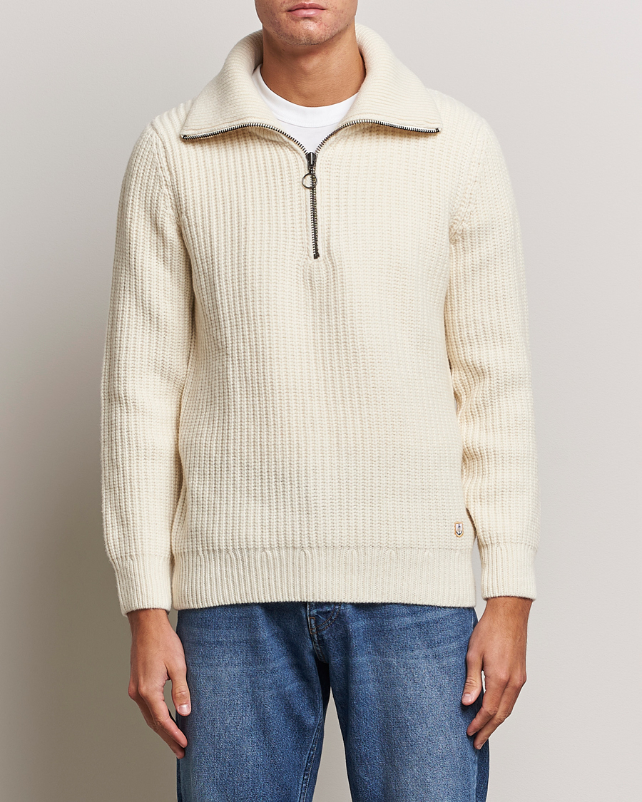 Uomini | Maglieria | Armor-lux | Pull Camionneur Wool Half Zip Nature