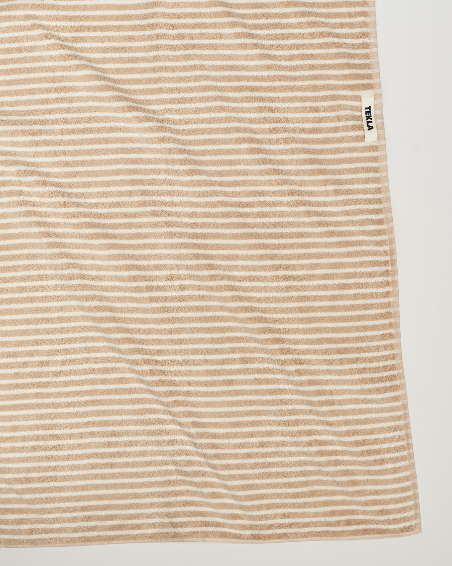 Uomini | Asciugamani | Tekla | Organic Terry Bath Towel Ivory Stripe