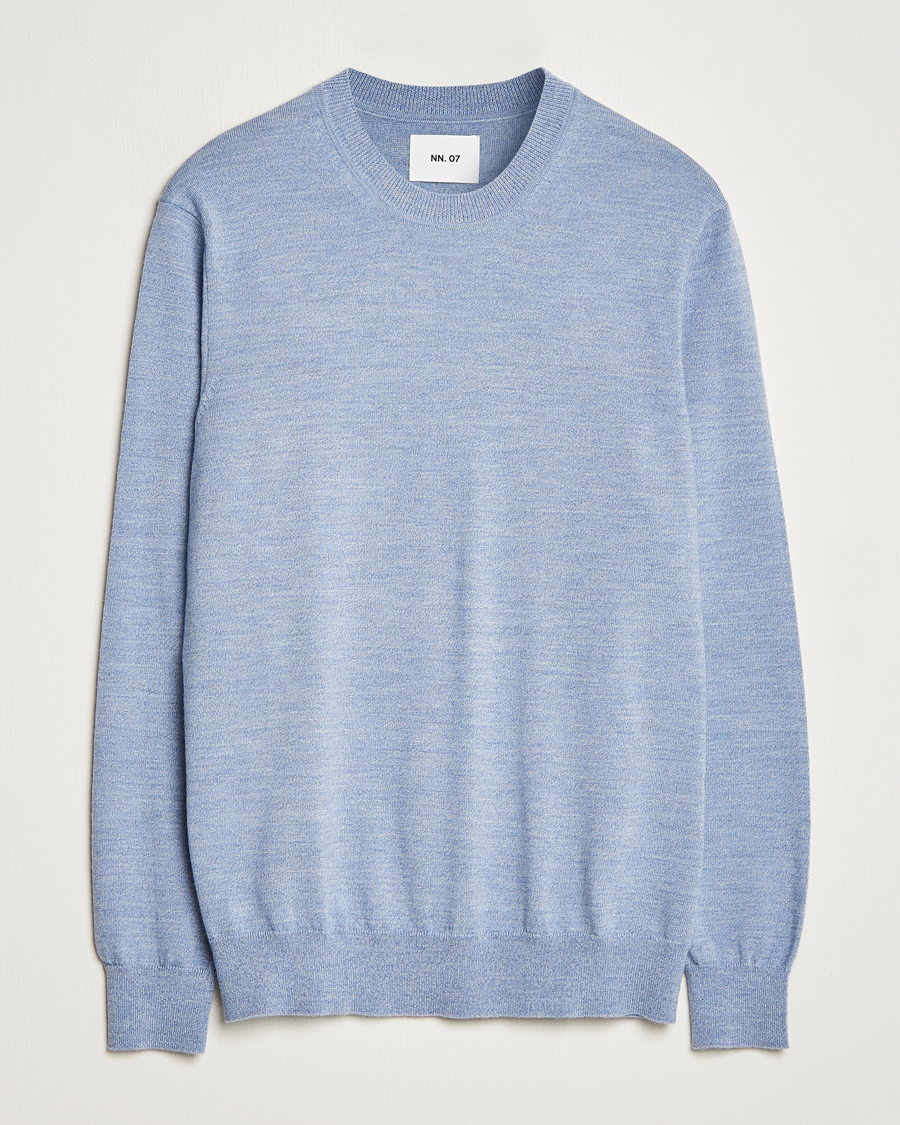 Uomini | Maglieria | NN07 | Ted Merino Crew Neck Pullover Tink Blue