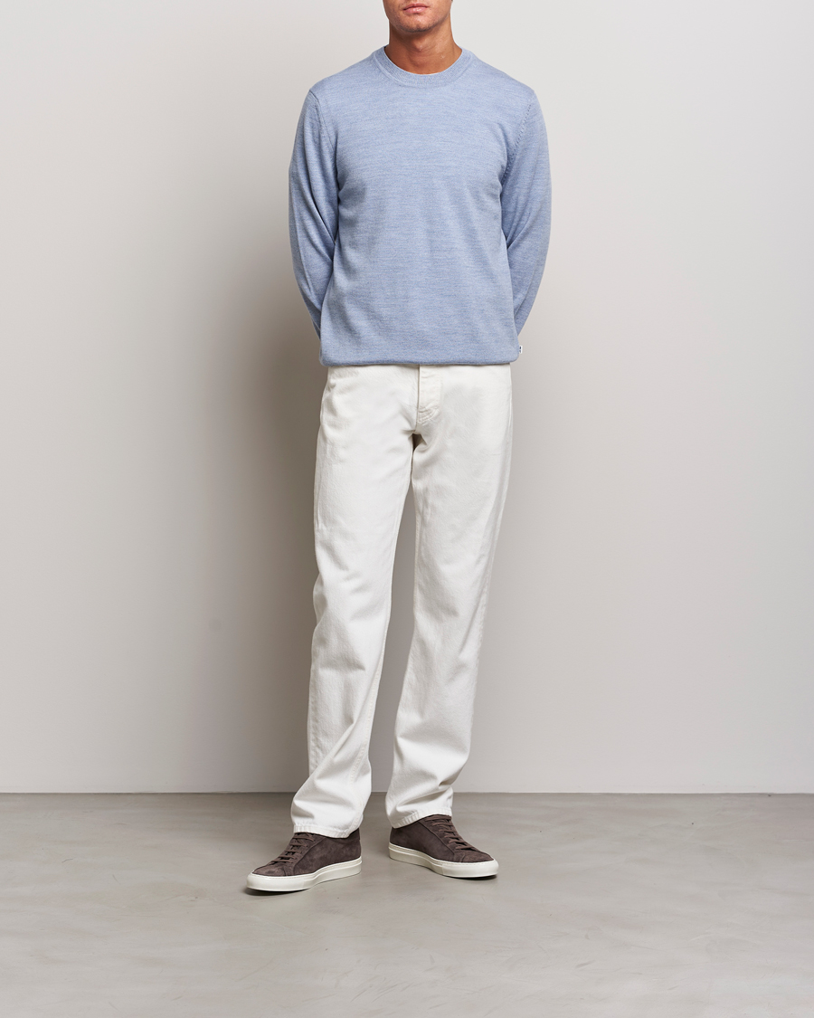 Uomini | Maglieria | NN07 | Ted Merino Crew Neck Pullover Tink Blue