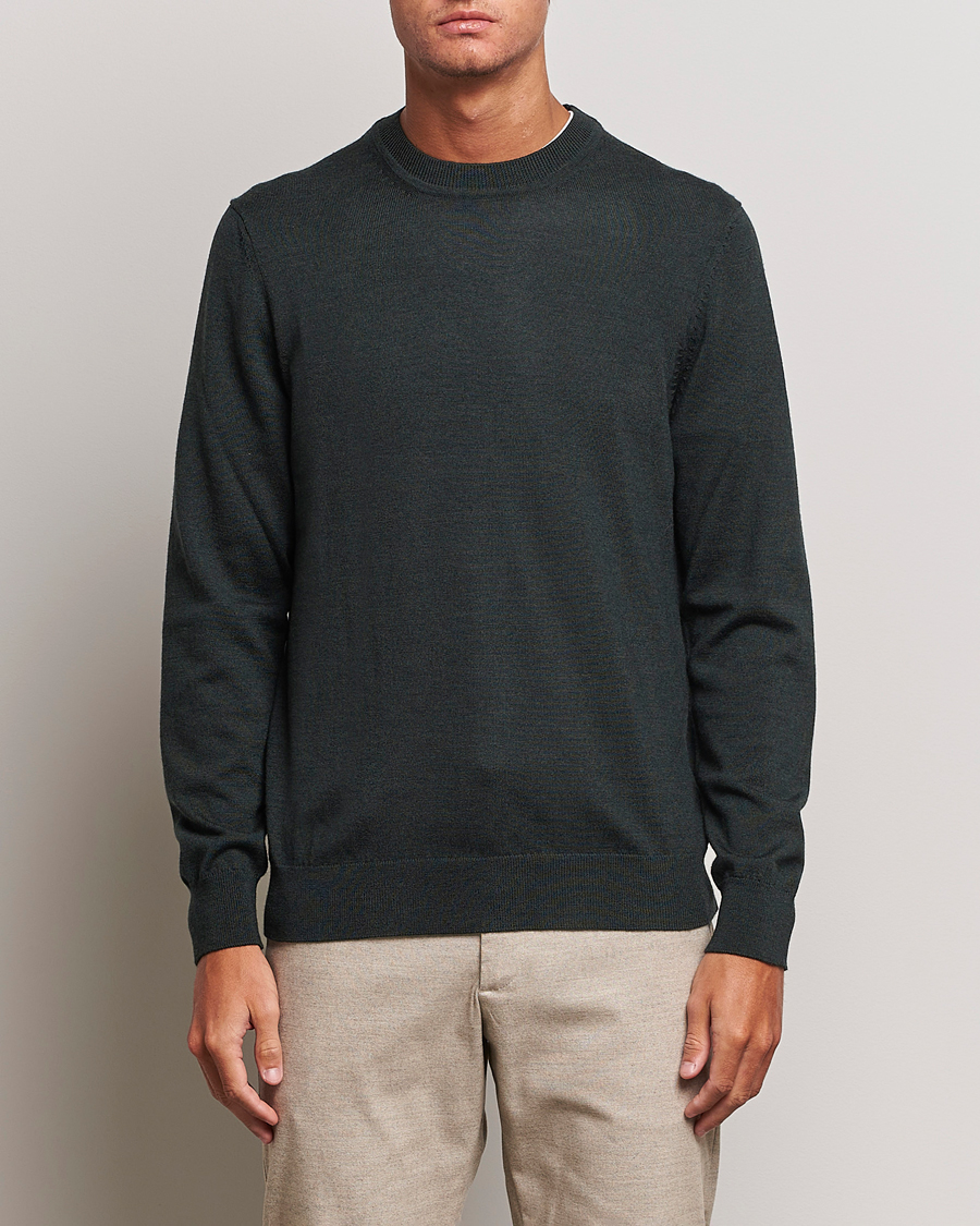 Uomini |  | NN07 | Ted Merino Crew Neck Pullover Dark Army