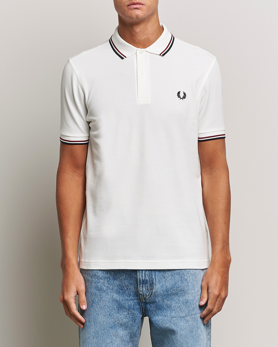 Uomini | Polo | Fred Perry | Twin Tipped Polo Shirt Snow White