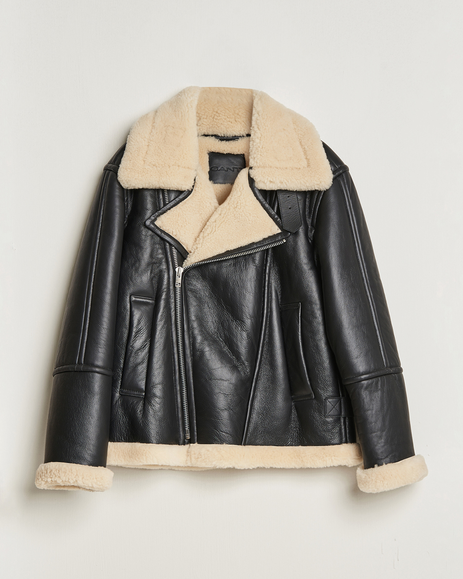 Uomini | Giacche | GANT | Heavy Shearling Jacket Black