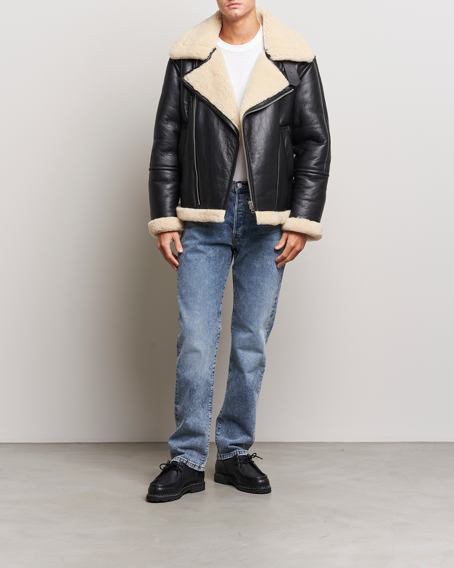Uomini | Giacche | GANT | Heavy Shearling Jacket Black