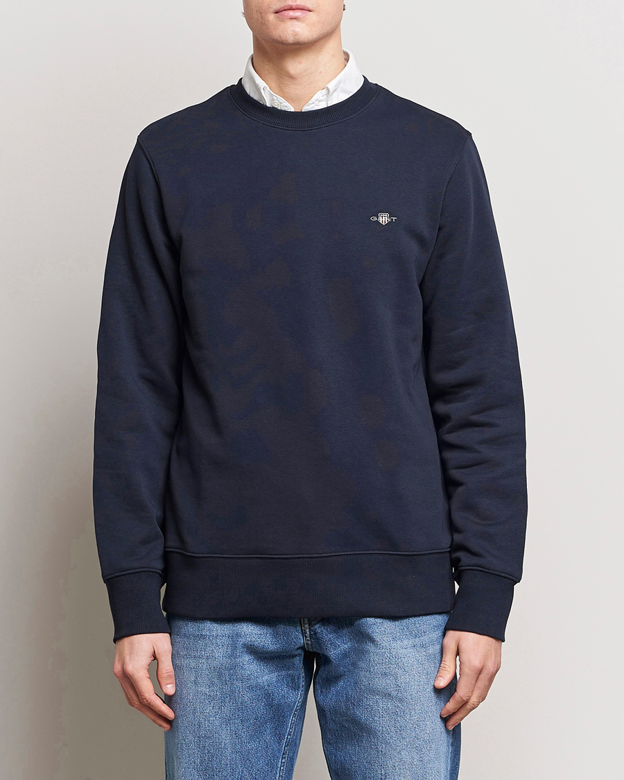 Uomini | GANT | GANT | Original Crew Neck Sweatshirt Evening Blue