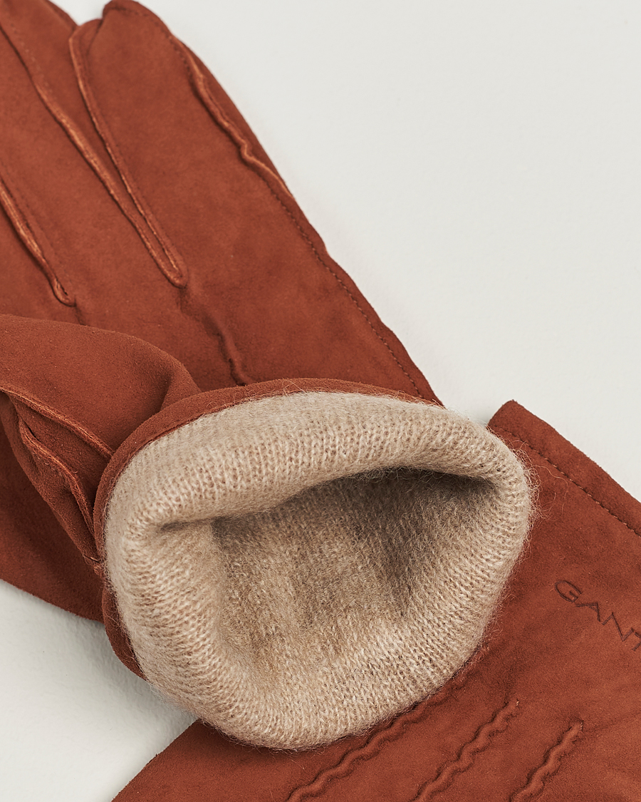 Uomini | GANT | GANT | Classic Suede Gloves Clay Brown