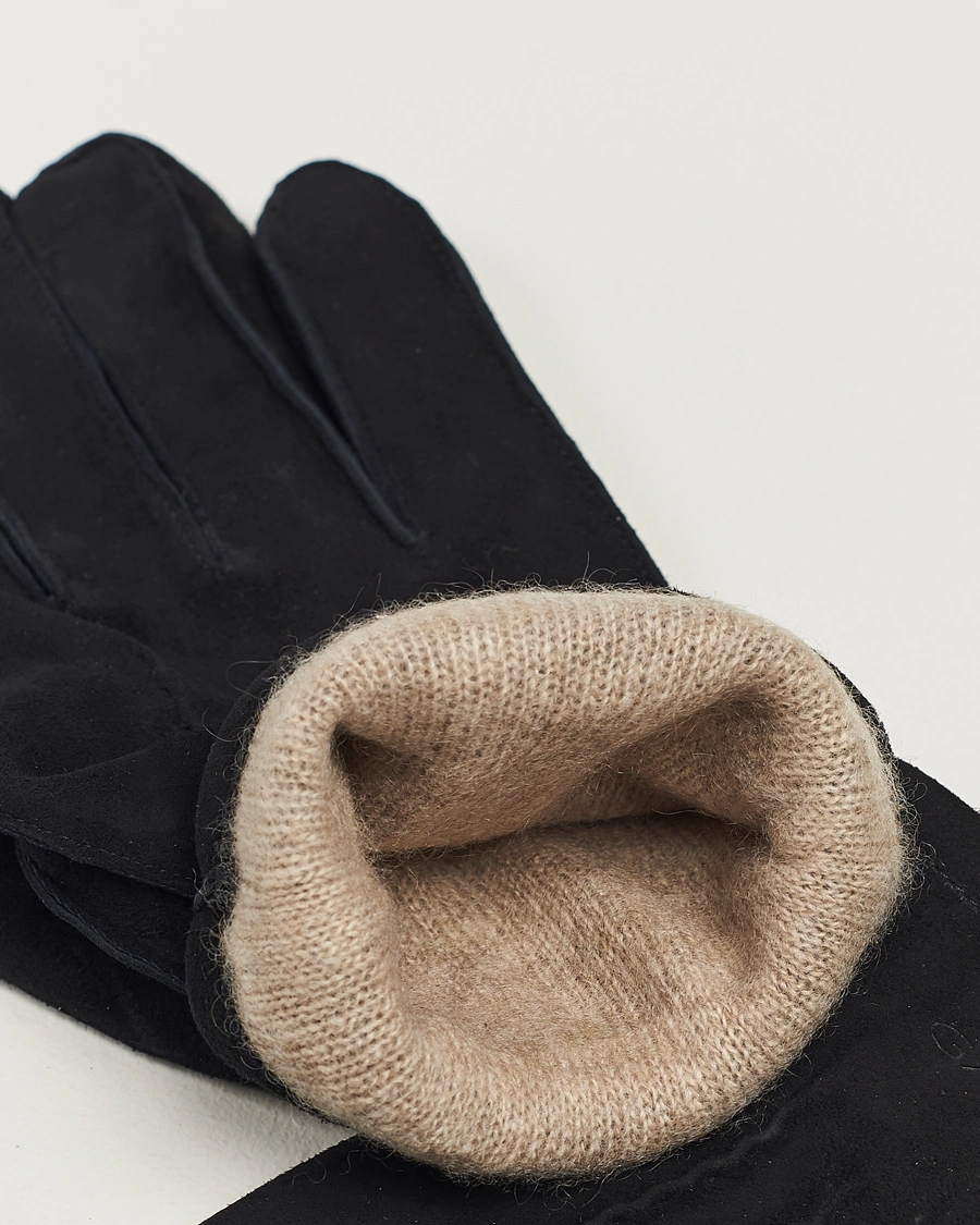 Uomini | GANT | GANT | Classic Suede Gloves Black