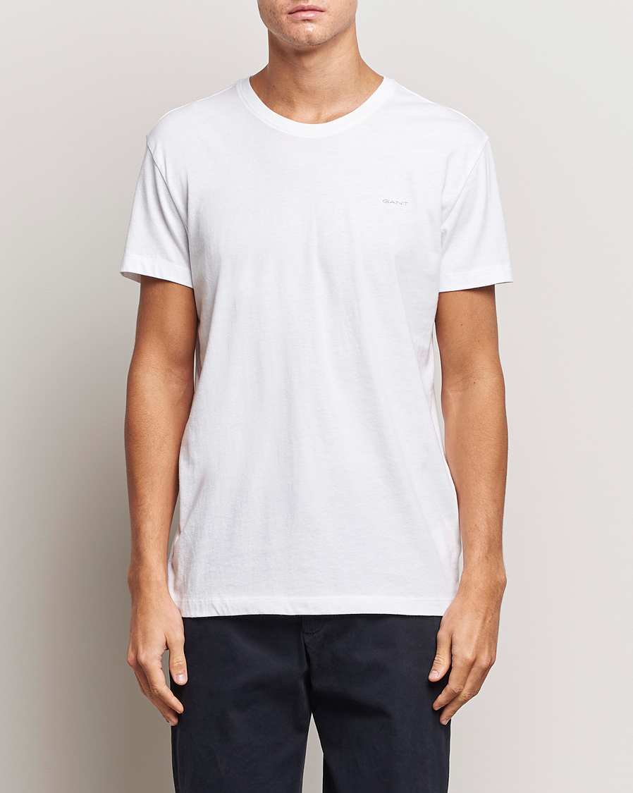 Uomini | GANT | GANT | 2-Pack Crew Neck T-Shirt Navy/White