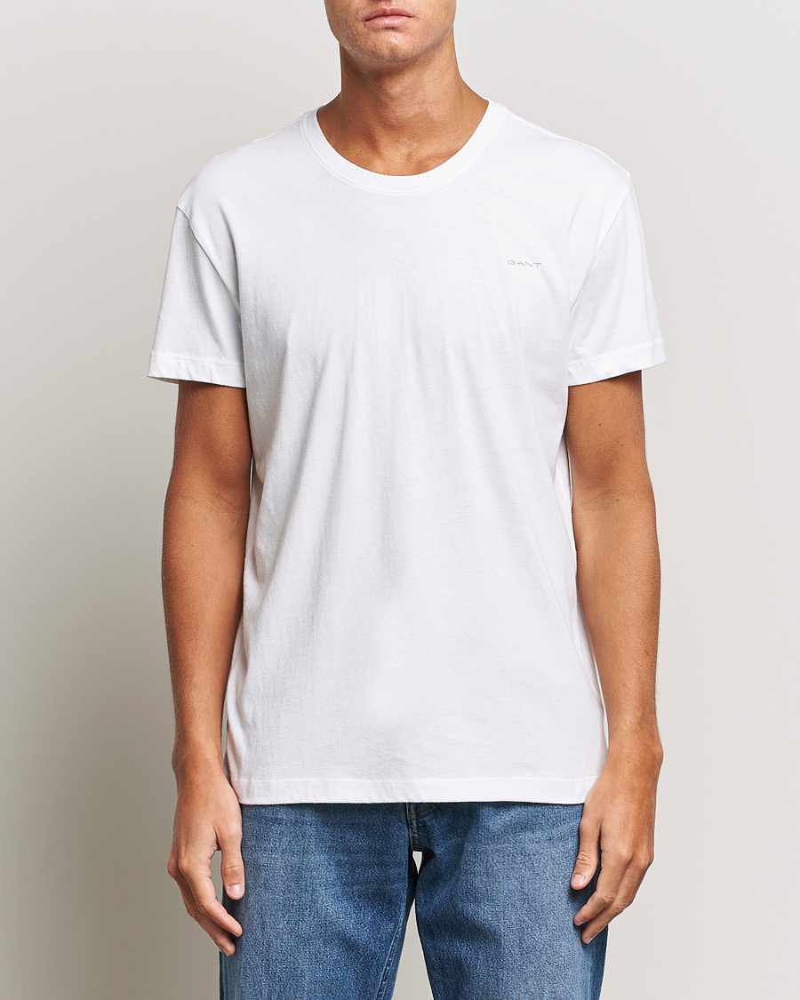 Uomini | GANT | GANT | 2-Pack Crew Neck T-Shirt White