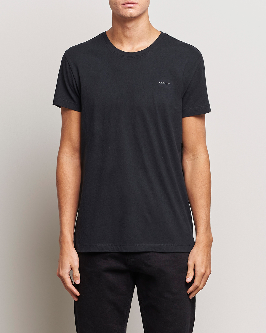 Uomini | Magliette nere | GANT | 2-Pack Crew Neck T-Shirt Black