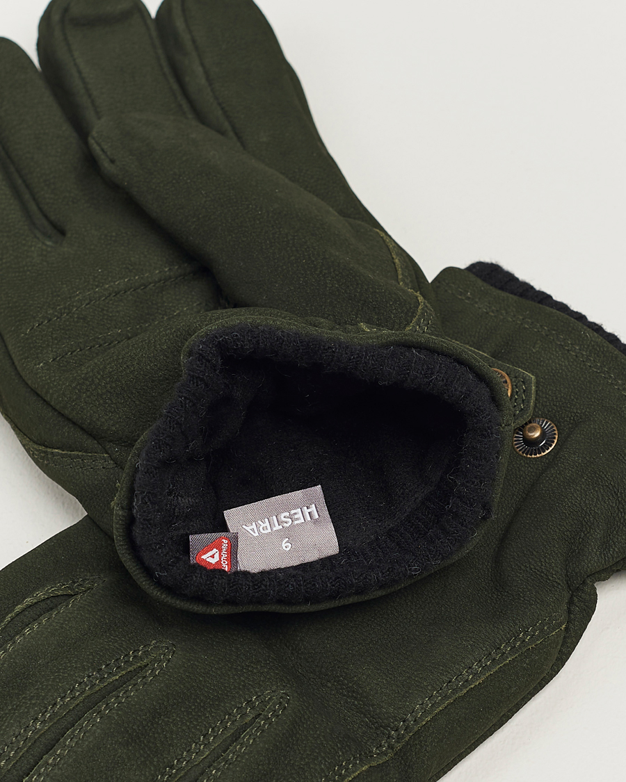 Uomini | Guanti | Hestra | Bergsvik Primaloft Lined Nubuck Glove Bottle Green