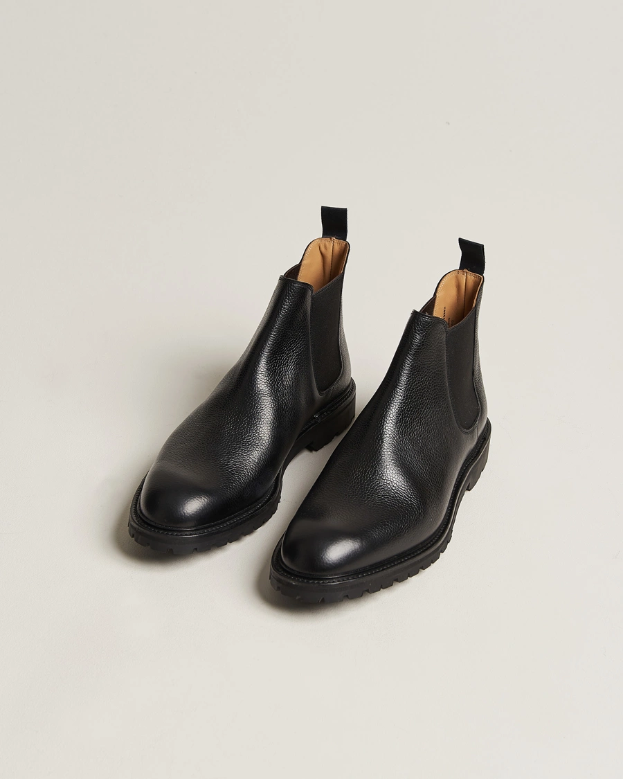 Uomini |  | Crockett & Jones | Chelsea 11 Black Calf Grained