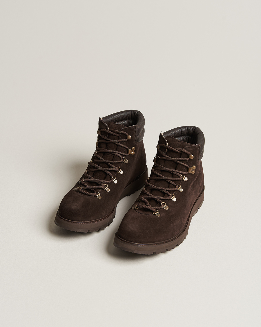 Uomini | Stivali | Myrqvist | Duved II Laced Boot Dark Brown Suede