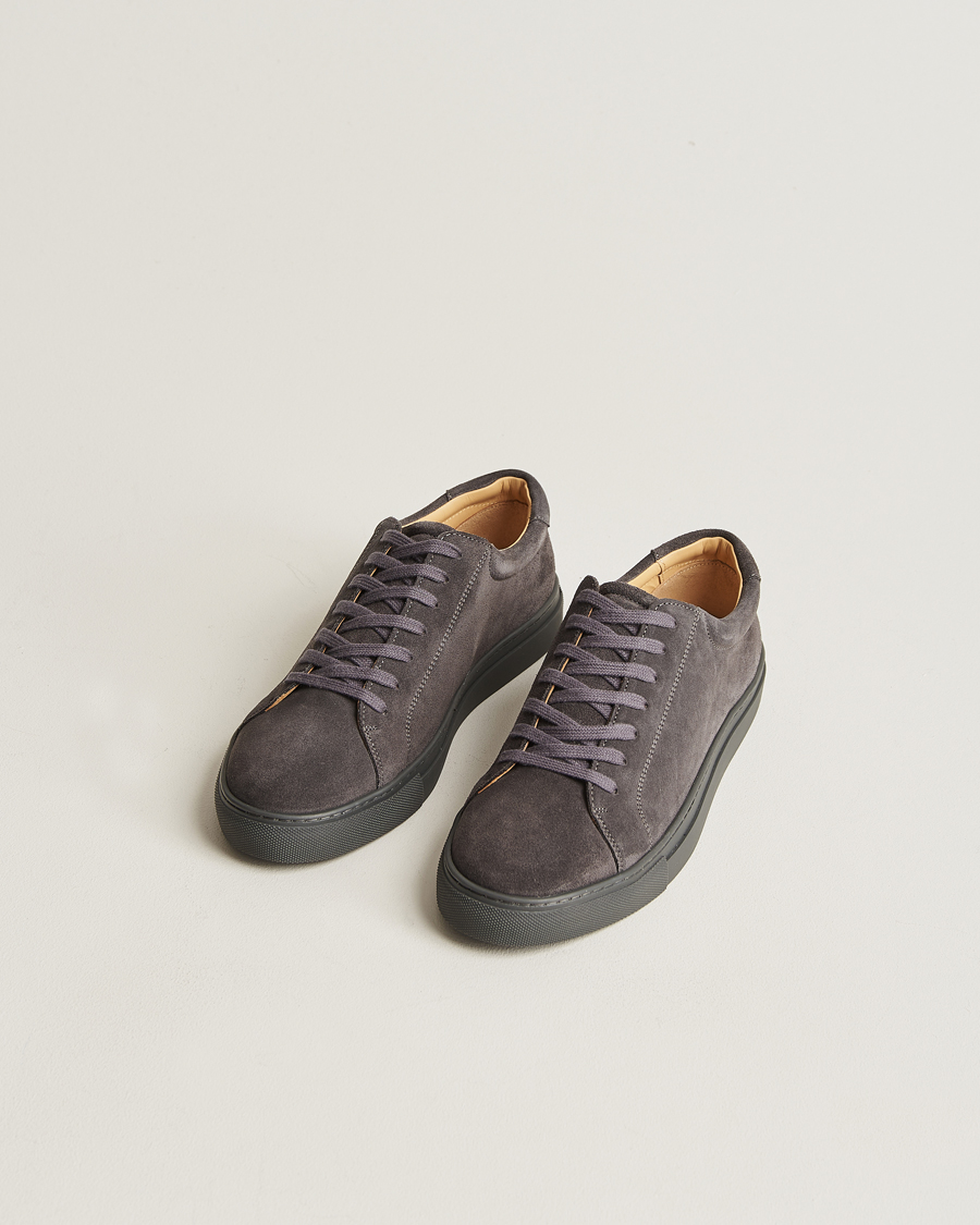 Uomini | Scarpe | Myrqvist | Oaxen Monochrome Sneaker Dark Grey Suede