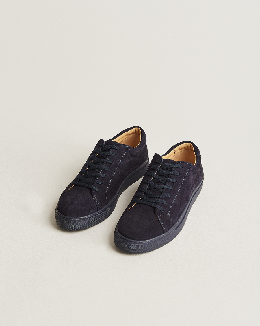 Uomini | Scarpe | Myrqvist | Oaxen Monochrome Sneaker Navy Suede