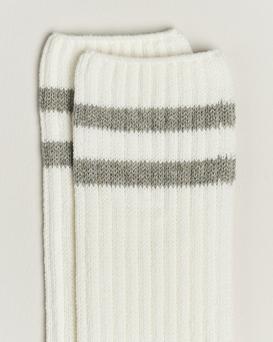 Uomini | Preppy Authentic | BEAMS PLUS | Schoolboy Socks White/Grey