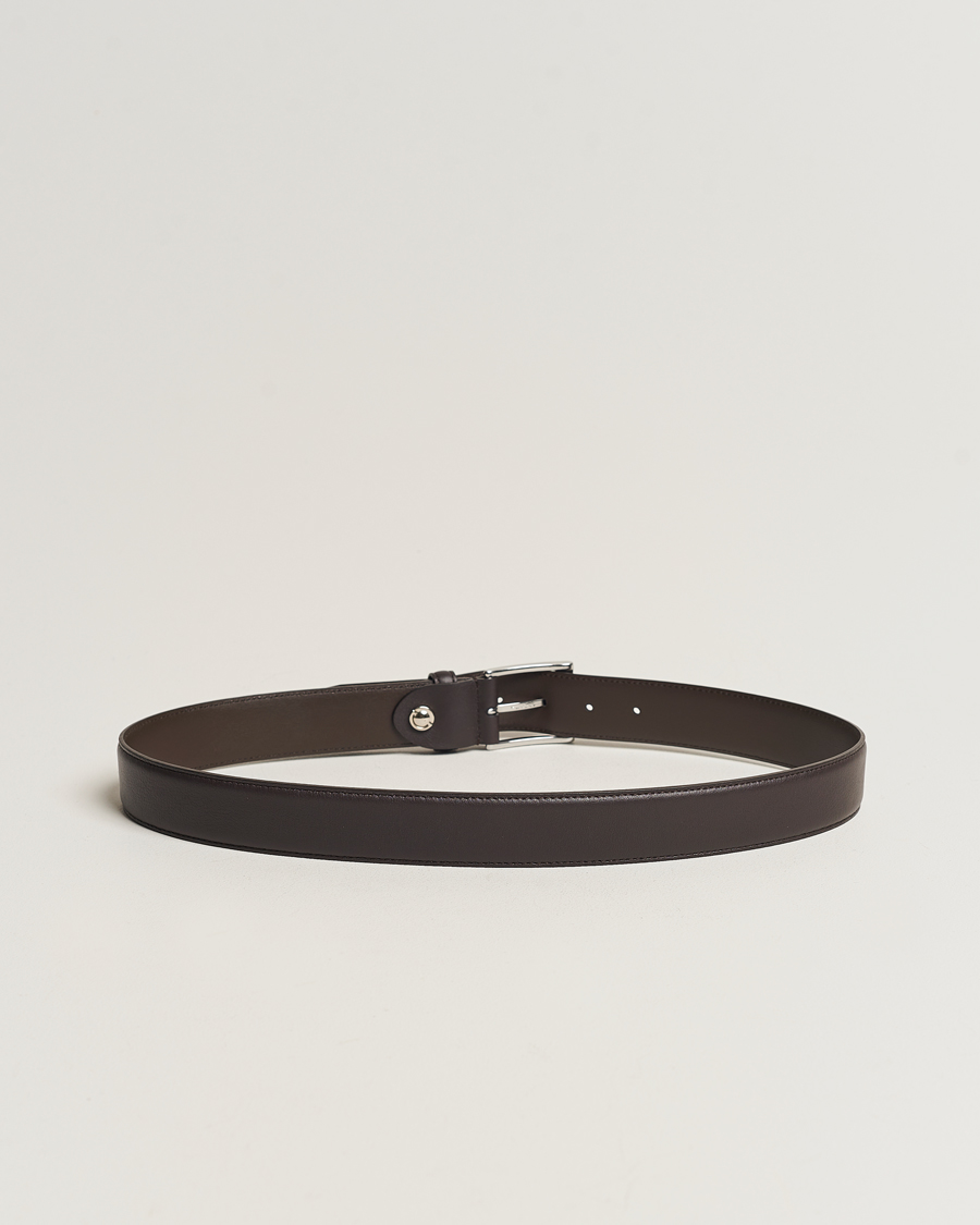 Uomini | Cinture | Canali | Leather Belt Dark Brown Calf