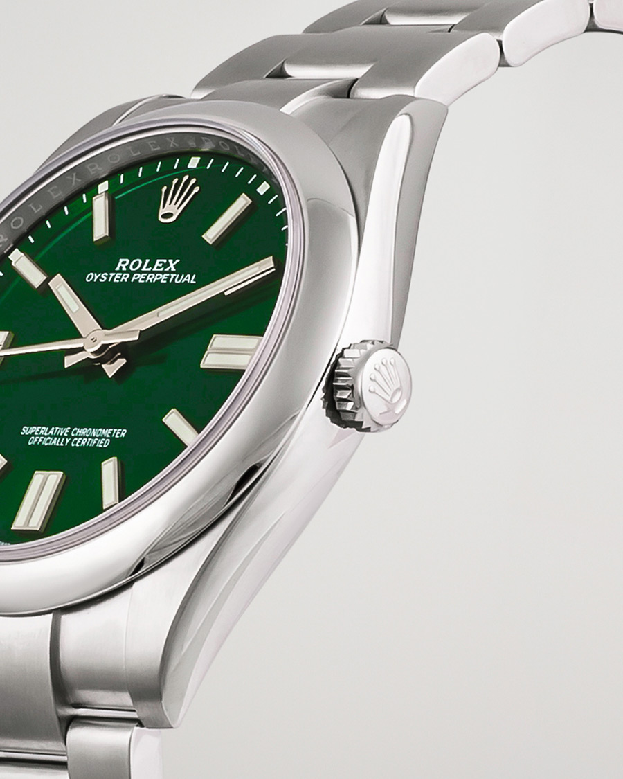Uomini | Rolex Pre-Owned Oyster Perpetual 41 Green Steel | Rolex Pre-Owned | Oyster Perpetual 41 Green Steel