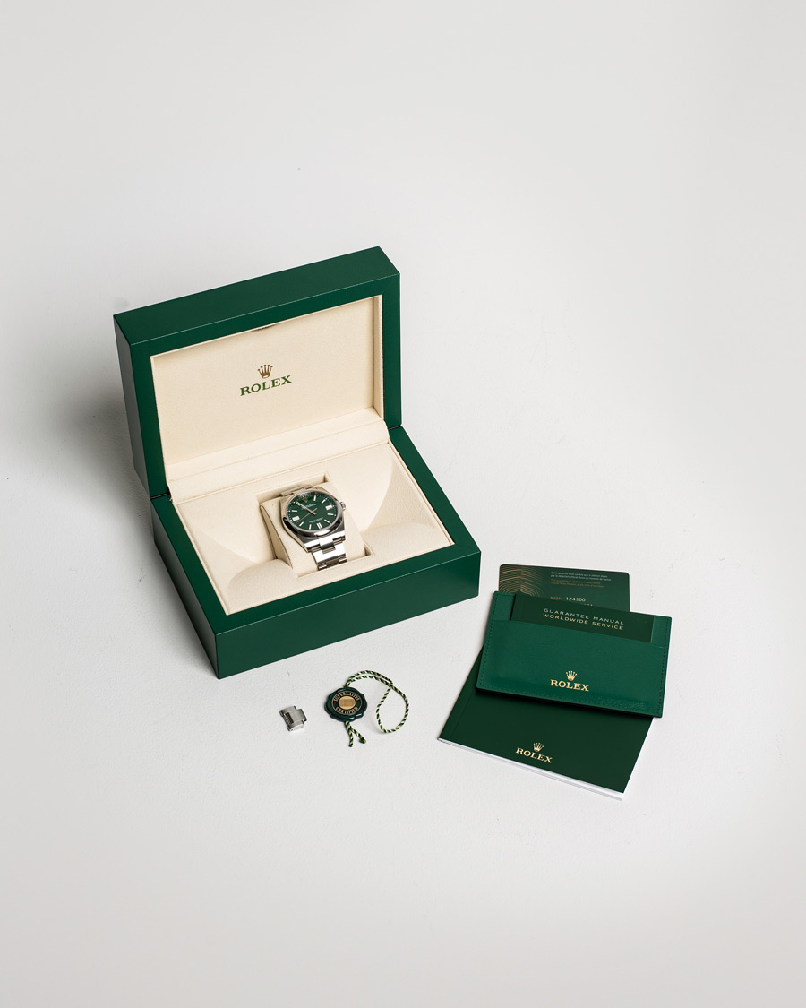 Uomini | Rolex Pre-Owned Oyster Perpetual 41 Green Steel | Rolex Pre-Owned | Oyster Perpetual 41 Green Steel