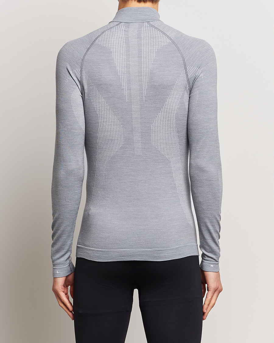 Uomini | Training | Falke Sport | Falke Long Sleeve Wool Tech half Zip Shirt Grey Heather