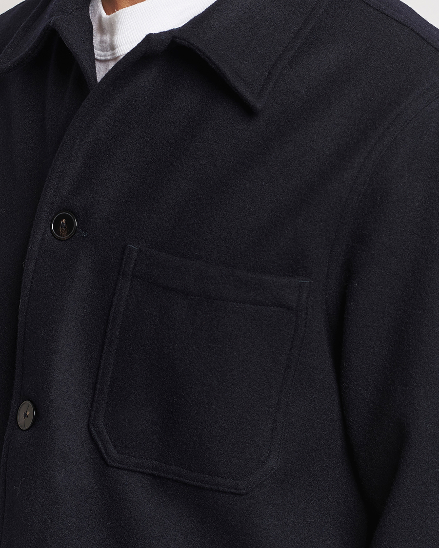 Uomini | Giacche | A Day's March | Wool Overshirt Navy