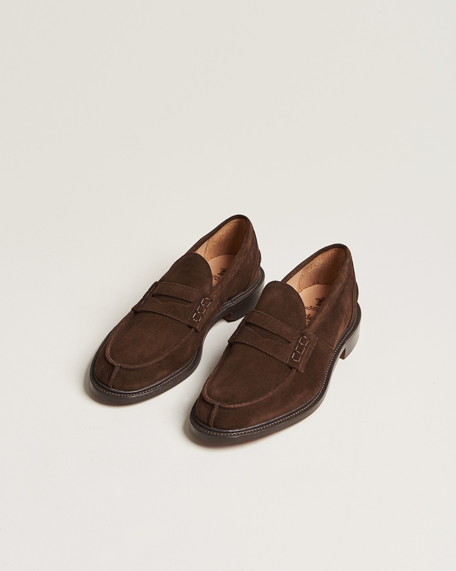 Uomini | Tricker's | Tricker\'s | James Penny Loafers Chocolate Suede