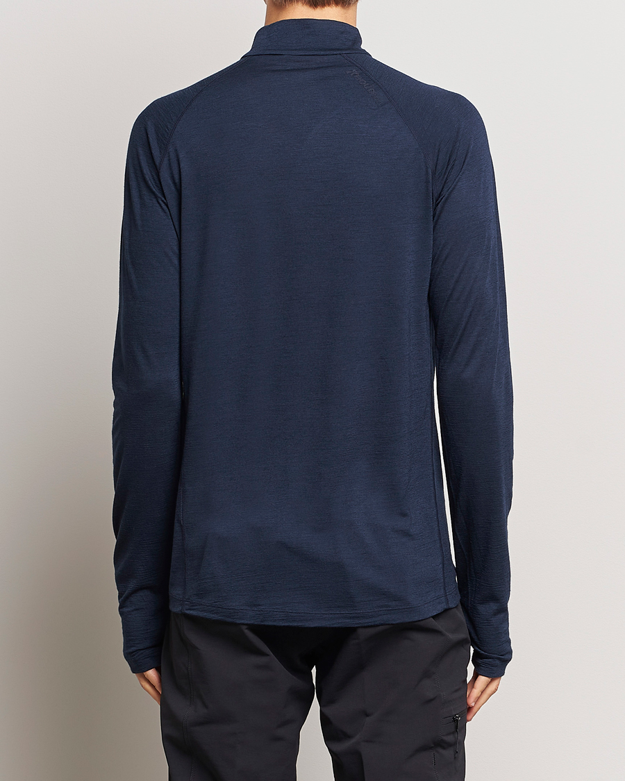 Uomini | Maglioni | Houdini | Desoli Merino Light Half Zip Blue Illusion