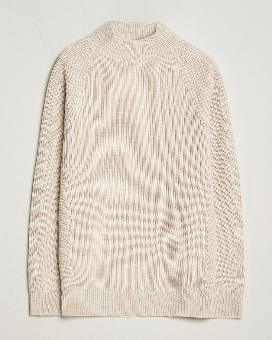 Uomini | Maglieria | NN07 | Liam Mock Neck Sweater Nature Melange