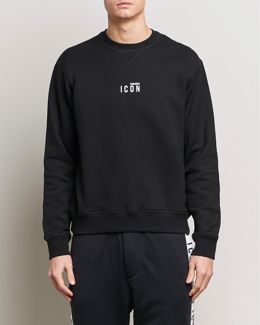 Uomini | Maglieria | Dsquared2 | Icon Small Logo Crew Neck Sweatshirt Black