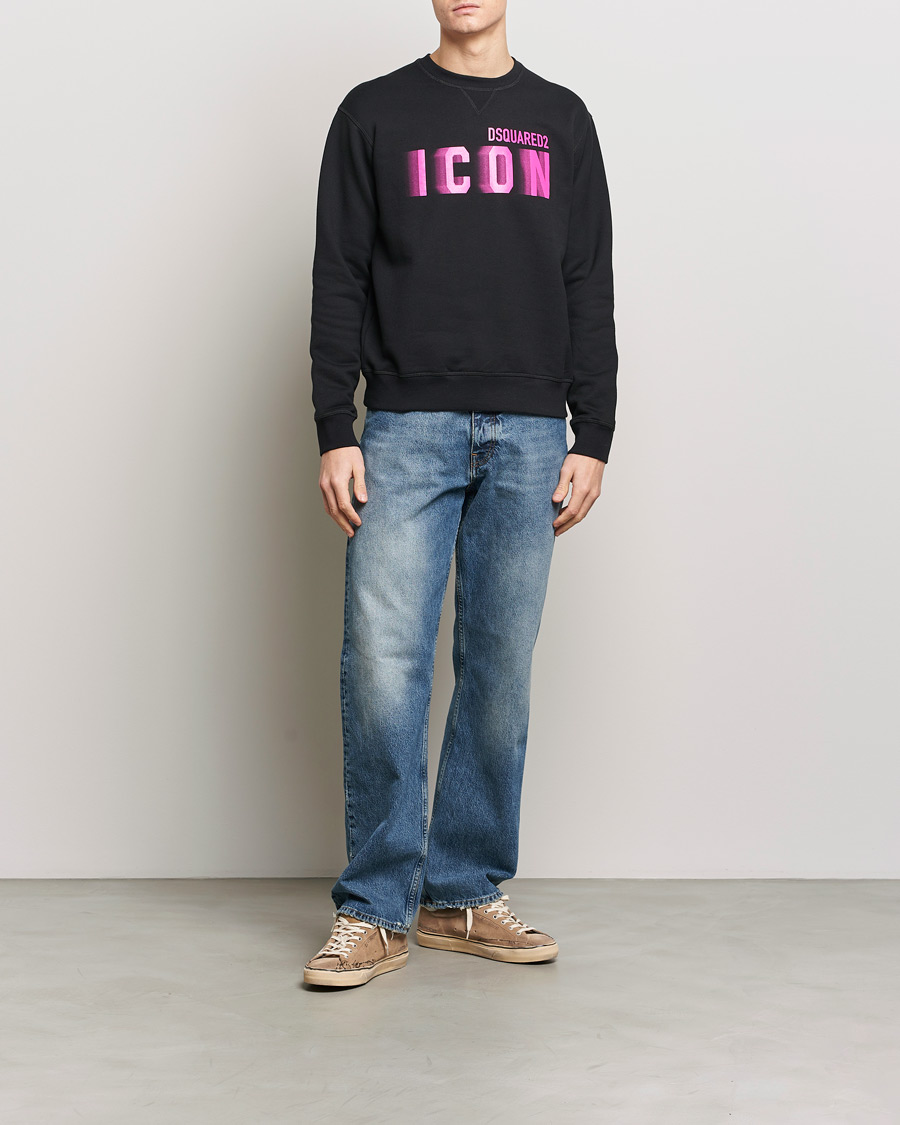 Uomini | Maglieria | Dsquared2 | Cool Fit Icon Blur Crew Neck Sweatshirt Black
